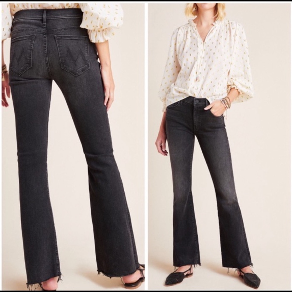 MOTHER the weekender fray jeans night shadow